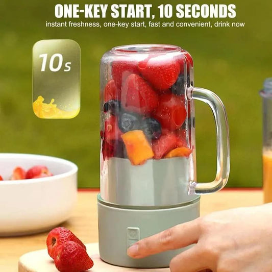 2-in-1 Mini Portable Blender – 6-Blade USB Rechargeable Juicer