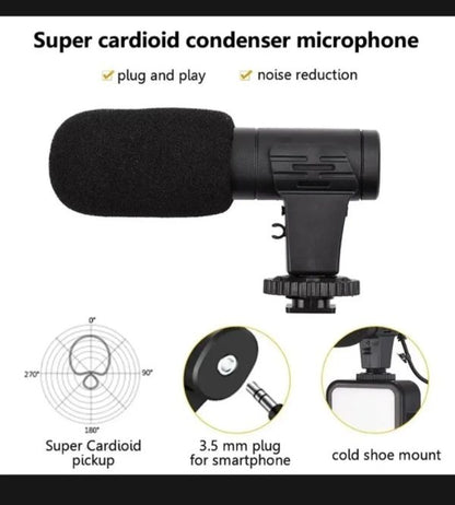 AY-49 Video Making Kit | All-in-One Vlogging Tripod with Wireless Remote, Microphone, LED Light & Mobile Holder Smart Video Making Kit
