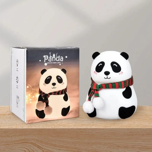 Panda LED Rechargeable Night Lamp – Soft Silicone 7-Color Touch