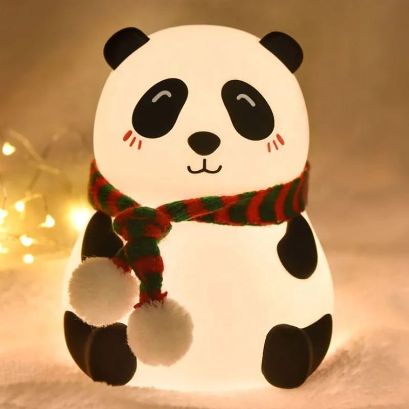 Panda LED Rechargeable Night Lamp – Soft Silicone 7-Color Touch