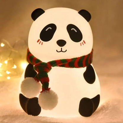 Panda LED Rechargeable Night Lamp – Soft Silicone 7-Color Touch