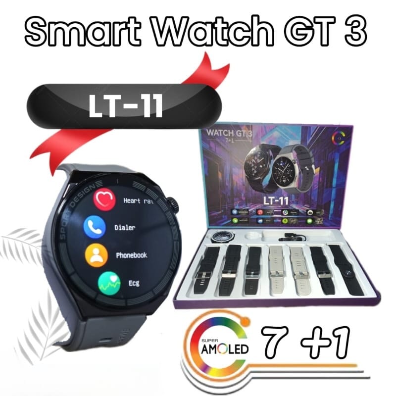 LT-11 GT 3 Smart Watch – 1.3" Fitness & Heart Rate Tracker