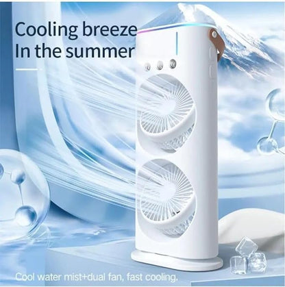 Mini Double Head Mist Fan | Portable Air Cooler & Humidifier