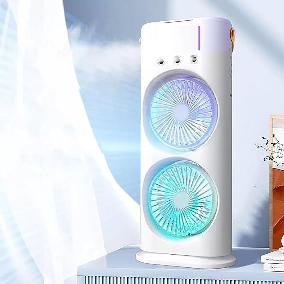 Mini Double Head Mist Fan | Portable Air Cooler & Humidifier