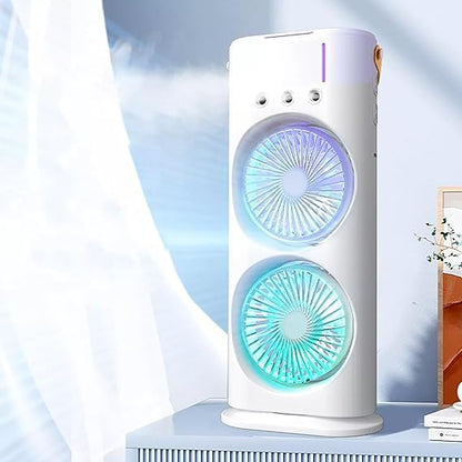 Mini Double Head Mist Fan | Portable Air Cooler & Humidifier