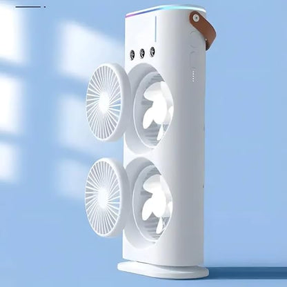 Mini Double Head Mist Fan | Portable Air Cooler & Humidifier