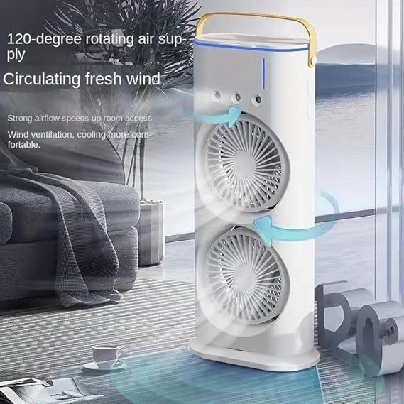 Mini Double Head Mist Fan | Portable Air Cooler & Humidifier