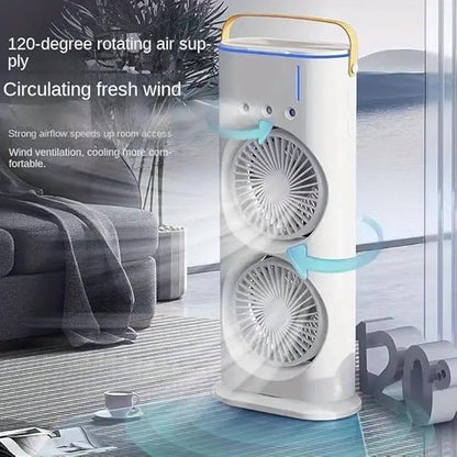 Mini Double Head Mist Fan | Portable Air Cooler & Humidifier