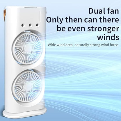 Mini Double Head Mist Fan | Portable Air Cooler & Humidifier
