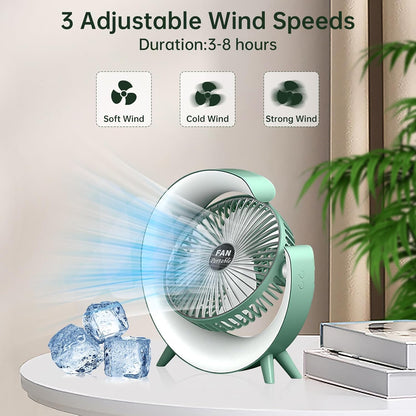 Colorful Desktop Fan – Silent Cooling with LED Ambient Light