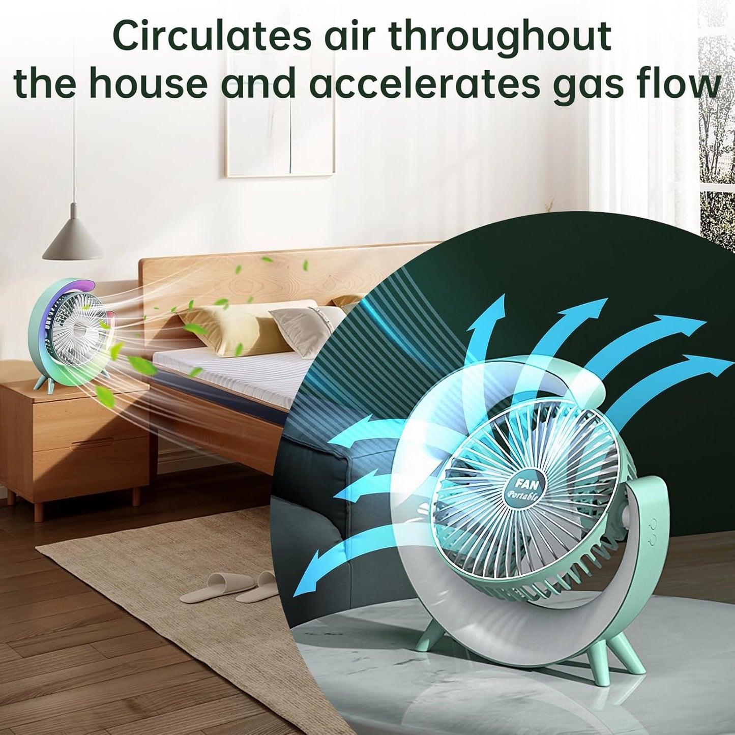 Colorful Desktop Fan – Silent Cooling with LED Ambient Light