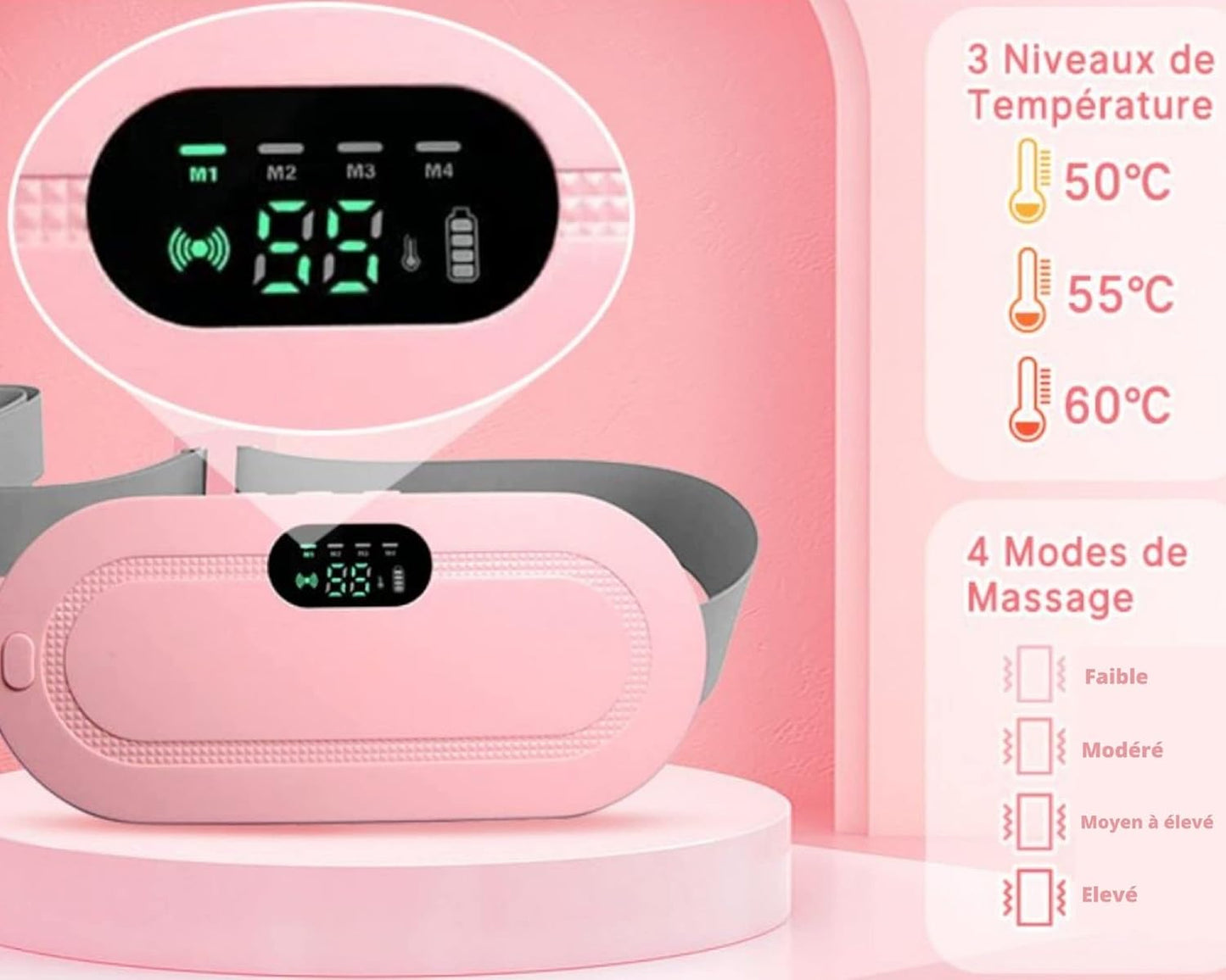 Digital Period Relief Heating Pad – 3 Heat Levels & 4 Vibration Modes