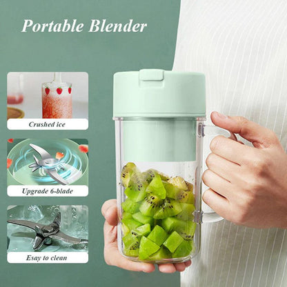 2-in-1 Mini Portable Blender – 6-Blade USB Rechargeable Juicer