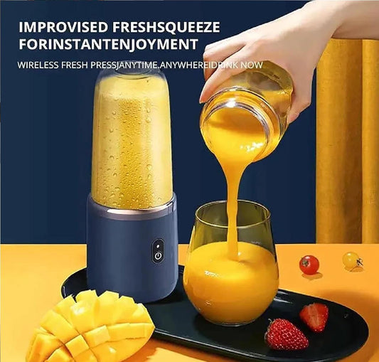 6-Blade Mini Portable Juicer – 2-in-1 Rechargeable Blender