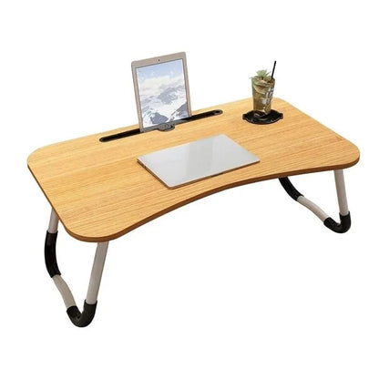Foldable Laptop Table – Multi-Purpose Bed Desk with Cup Holder