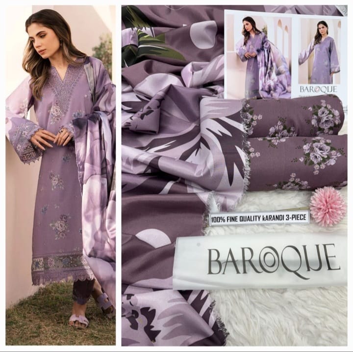 Baroque Midnight Black & Ivory Karandi – 3PC