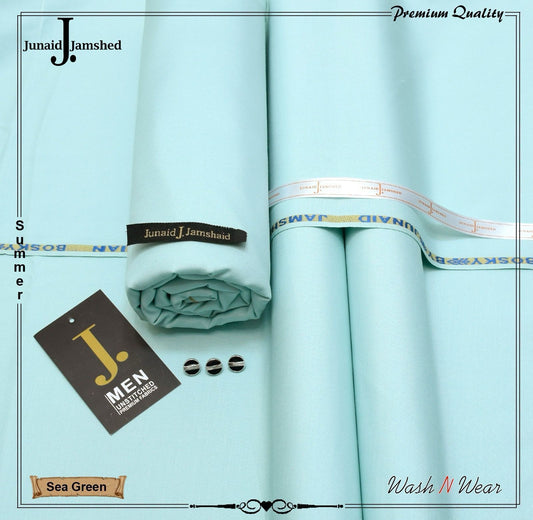 J. Sea Green Summer Wash N Wear Unstitched Suit