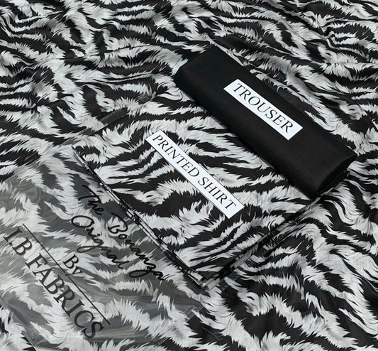 Bonanza Original – Monochrome Tiger Print 2-Piece Digital Printed Lawn Suit