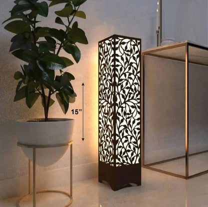 Wooden Leaf Pattern Lamp For Home Office Decor
