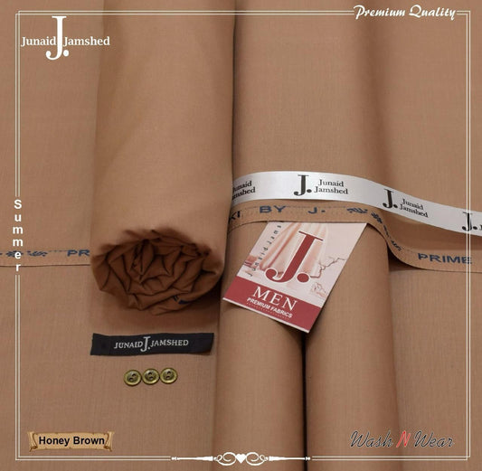J. Junaid Jamshed Honey Brown Premium Unstitched Suit